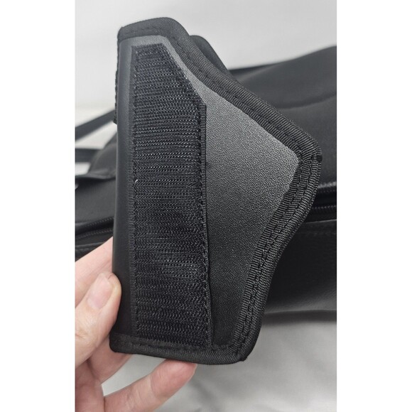 Gun Tote'n Mamas Cargo Pocket Black Leather Conceal Carry Tote Bag Turn Locks - Picture 4 of 16